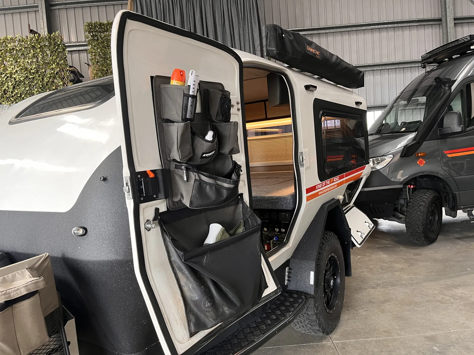 Door storage organiser and interior detail on the Kimberley Kube