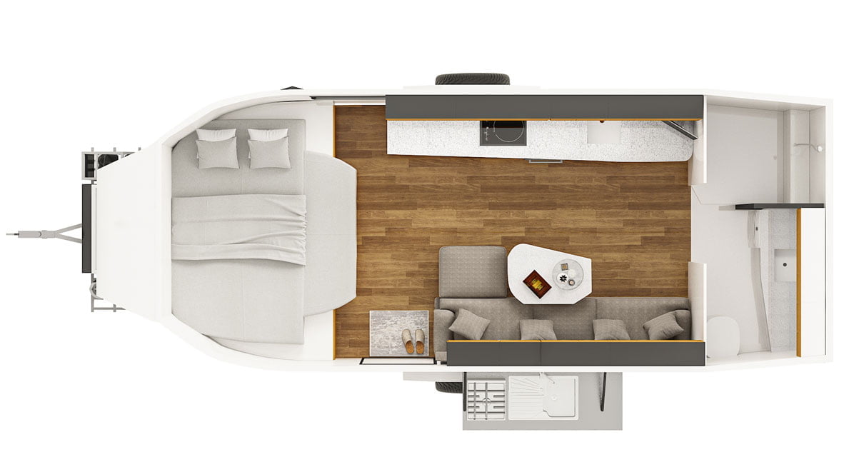 SEQ New Caravans 13 Kimberley Kampers Kruisers luxury caravans Floorplan T Class Sleeps 4 web