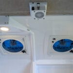 two fans on a ceiling